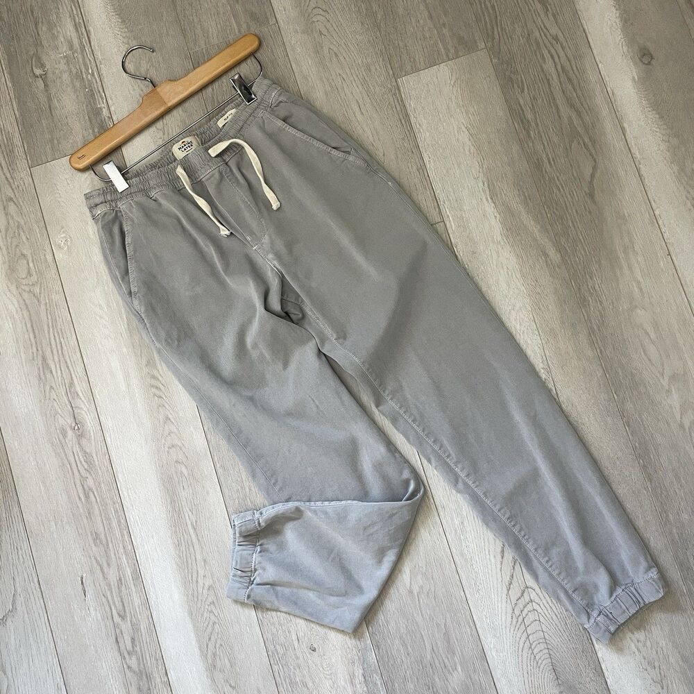 Marine Layer Pants cotton lyocell slim fit tapered mens Gray (medium) casual
